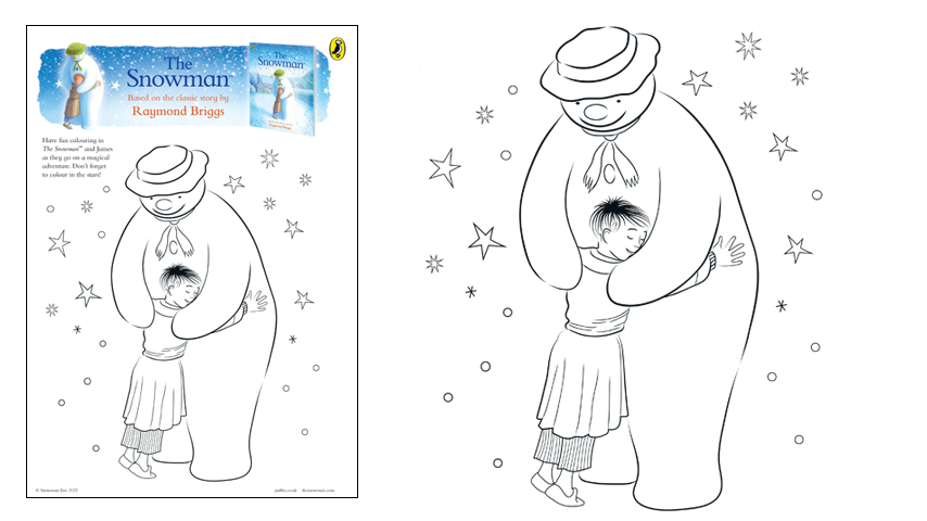 Colour in James and The Snowman - The Snowman